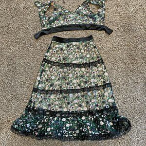 Nasty Gal two-piece midi skirt in floral sequin